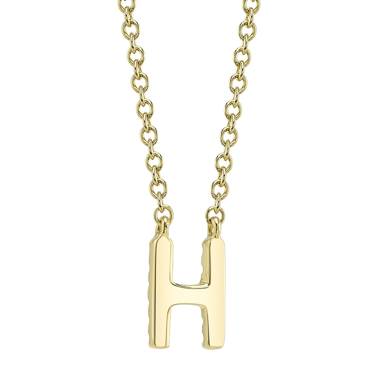 0.05CT 14K Y/G DIAMOND NECKLACE - INITIAL H