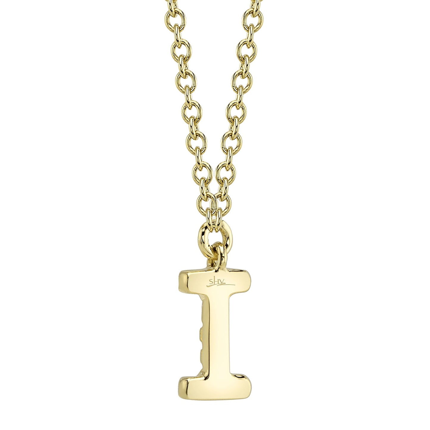 0.03CT 14K Y/G DIAMOND NECKLACE - INITIAL I