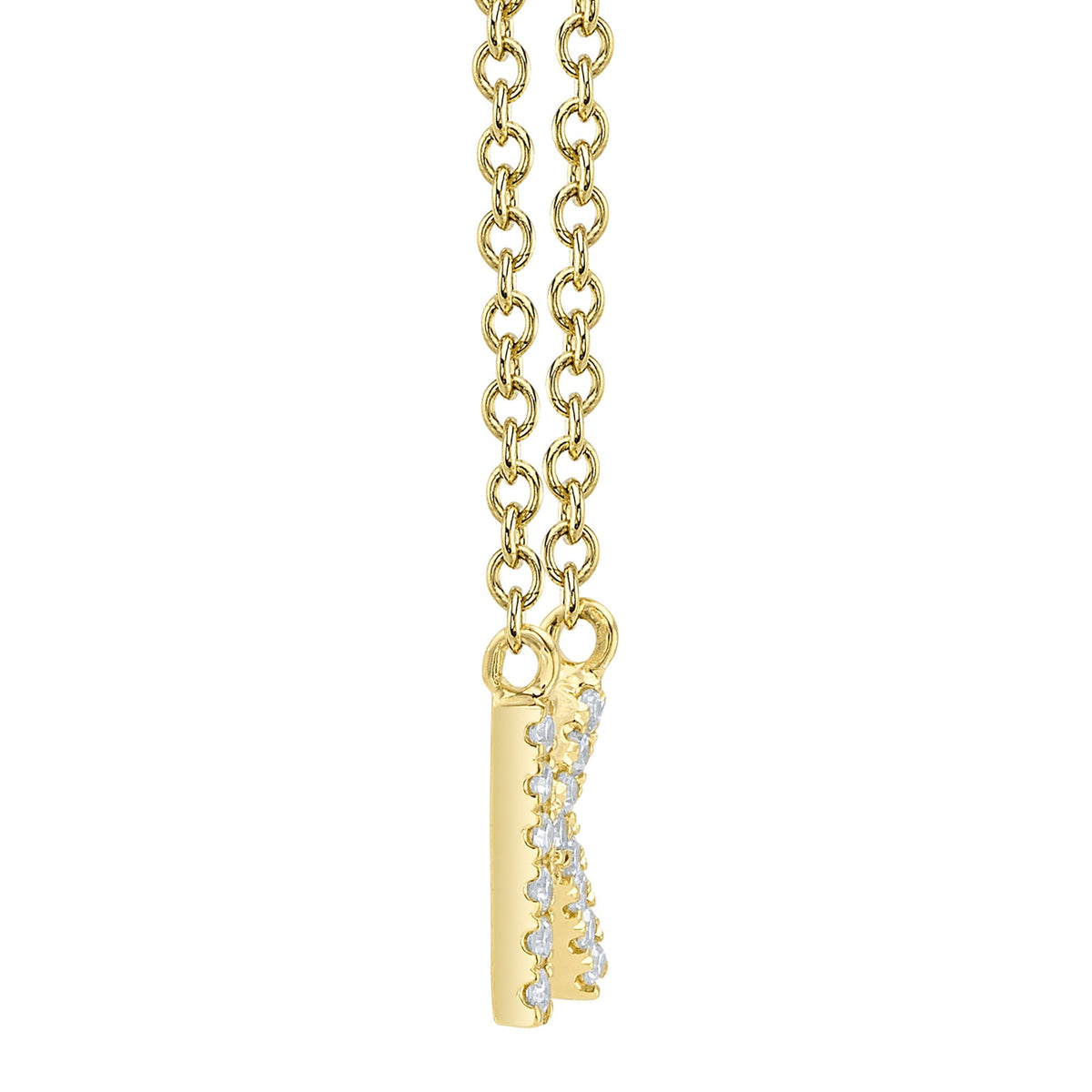 0.05CT 14K Y/G DIAMOND NECKLACE - INITIAL K