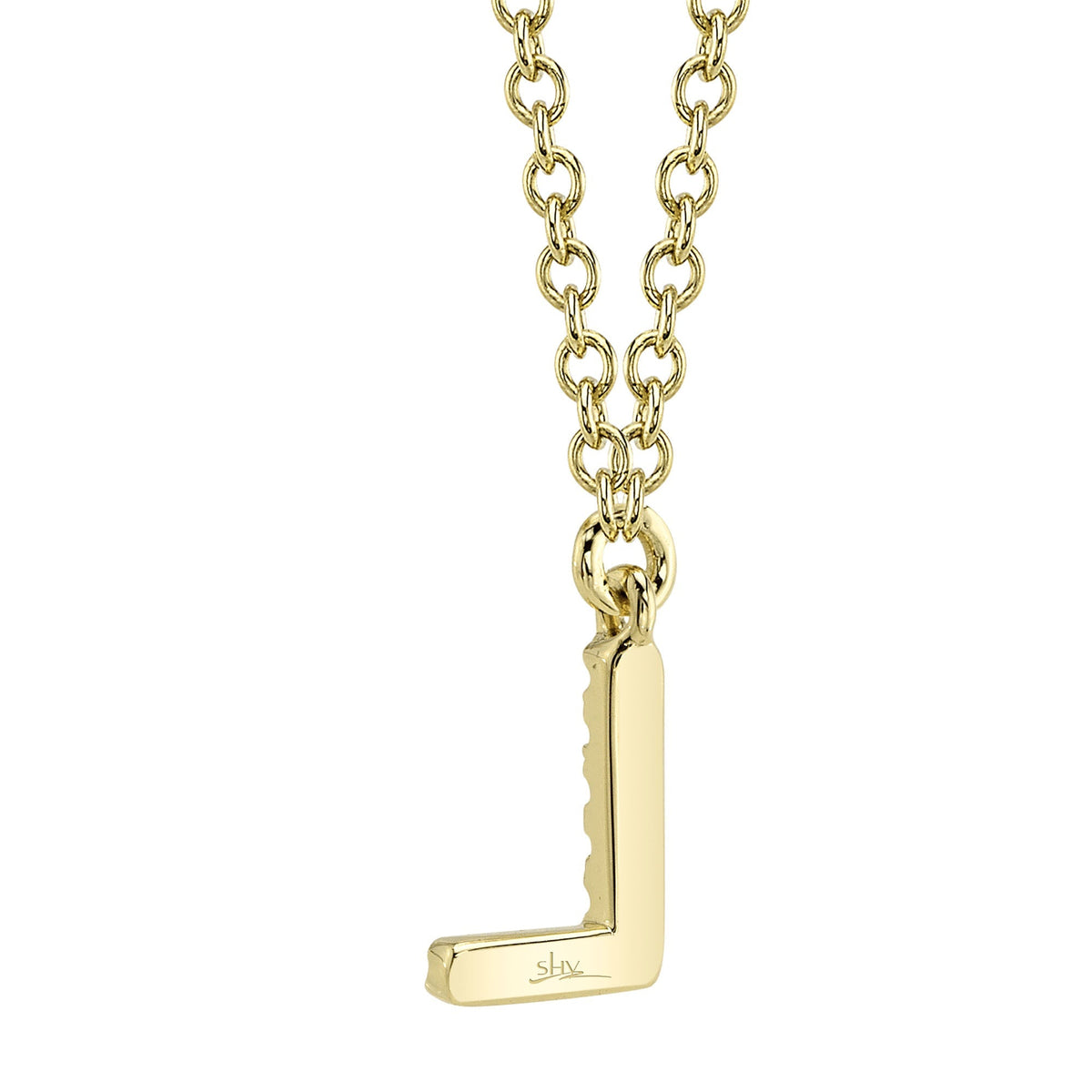 0.03CT 14K Y/G DIAMOND NECKLACE - INITIAL L