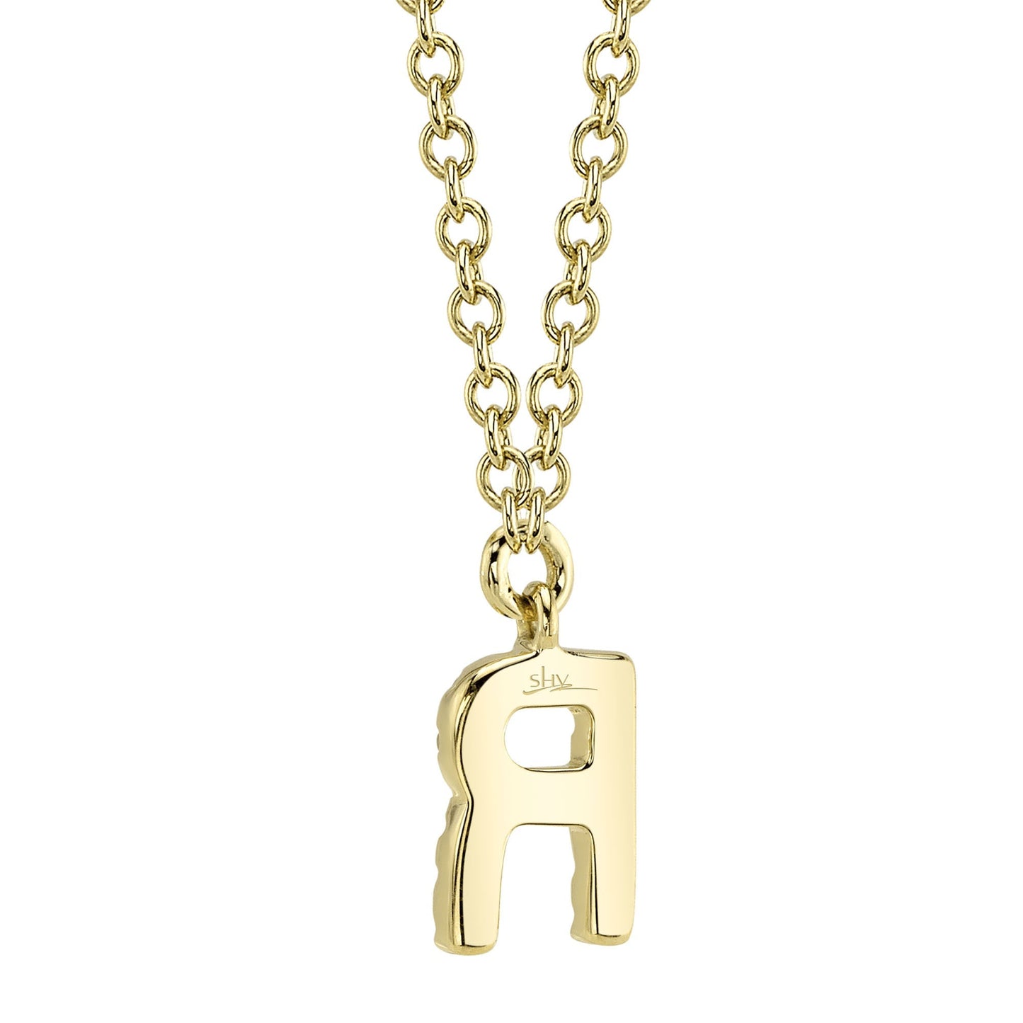 0.05CT 14K Y/G DIAMOND NECKLACE - INITIAL R