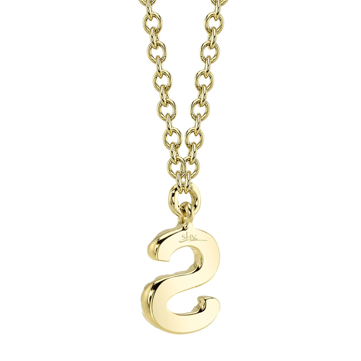 0.05CT 14K Y/G DIAMOND NECKLACE - INITIAL S