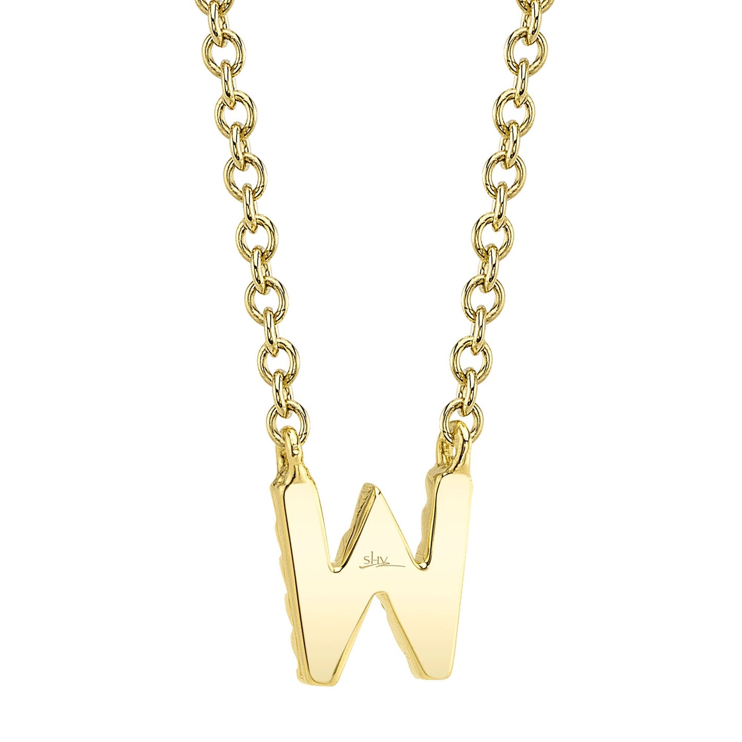 0.05CT 14K Y/G DIAMOND NECKLACE - INITIAL W