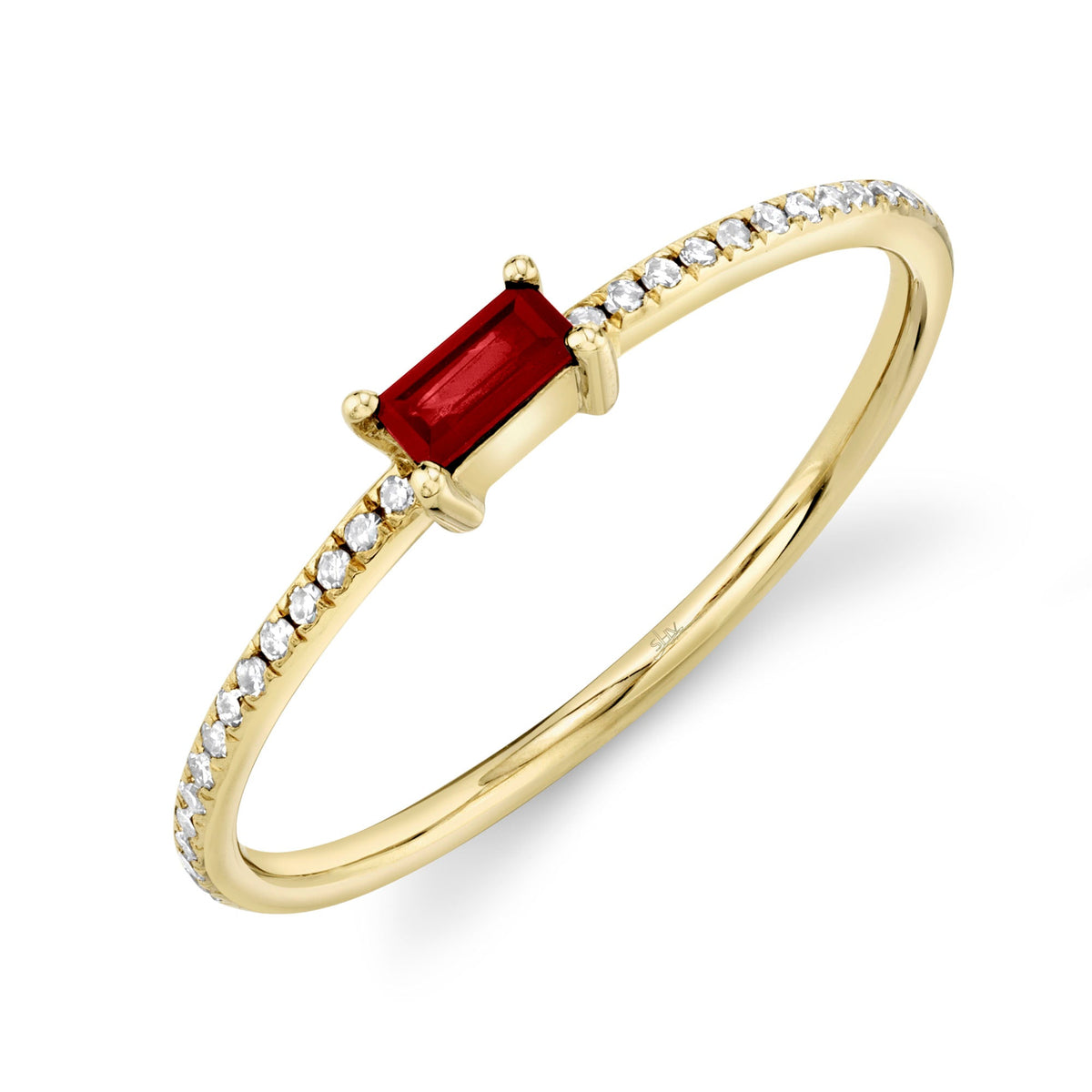0.08CT DIAMOND & 0.15CT RUBY 14K Y/G LADY'S RING