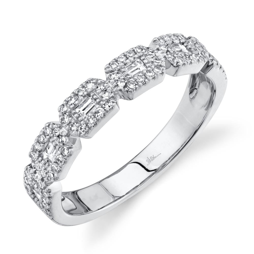 14K White Gold Diamond Baguette Ring
