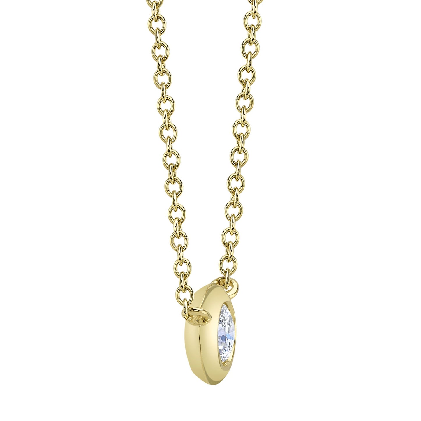0.20CT 14K Y/G DIAMOND BEZEL NECKLACE