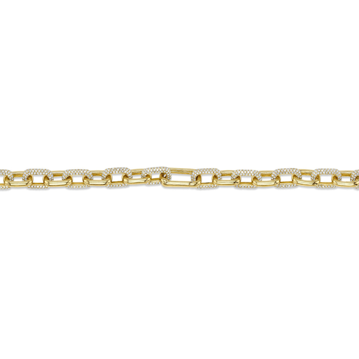 8.72CT 14K Y/G DIAMOND PAVE LINK NECKLACE