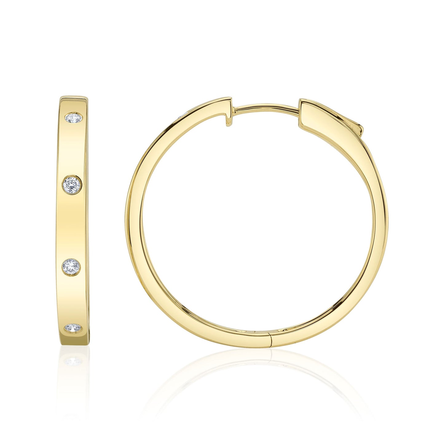 0.15CT 14K Y/G DIAMOND HOOP EARRING