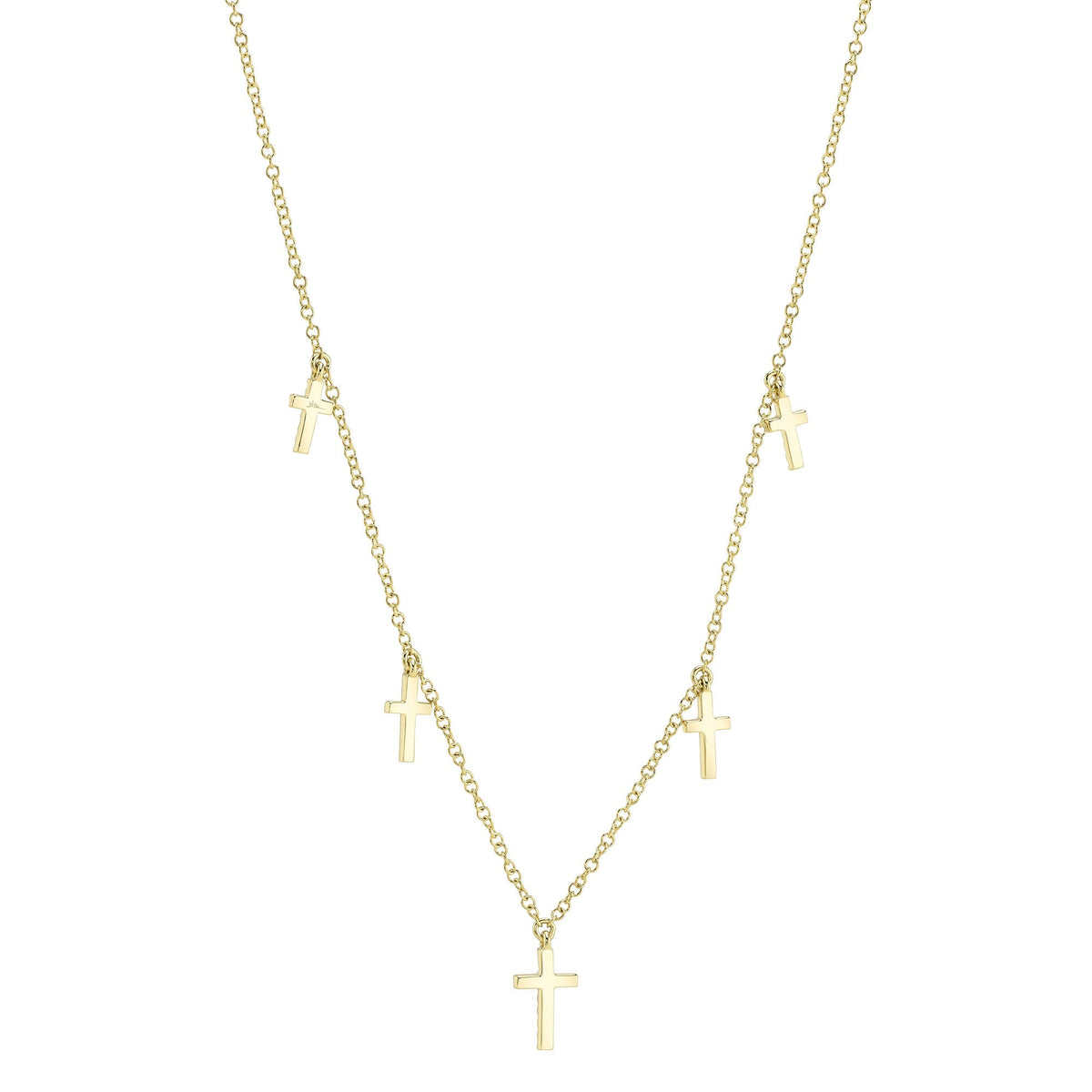 0.09CT 14K Y/G DIAMOND CROSS NECKLACE