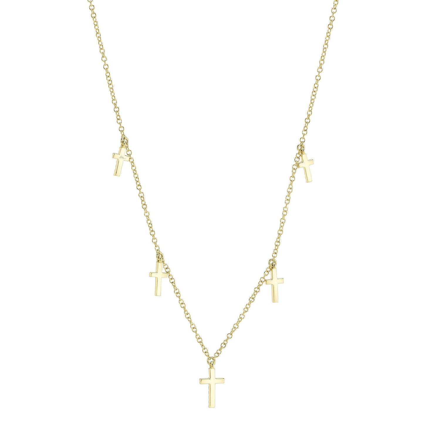 0.09CT 14K Y/G DIAMOND CROSS NECKLACE