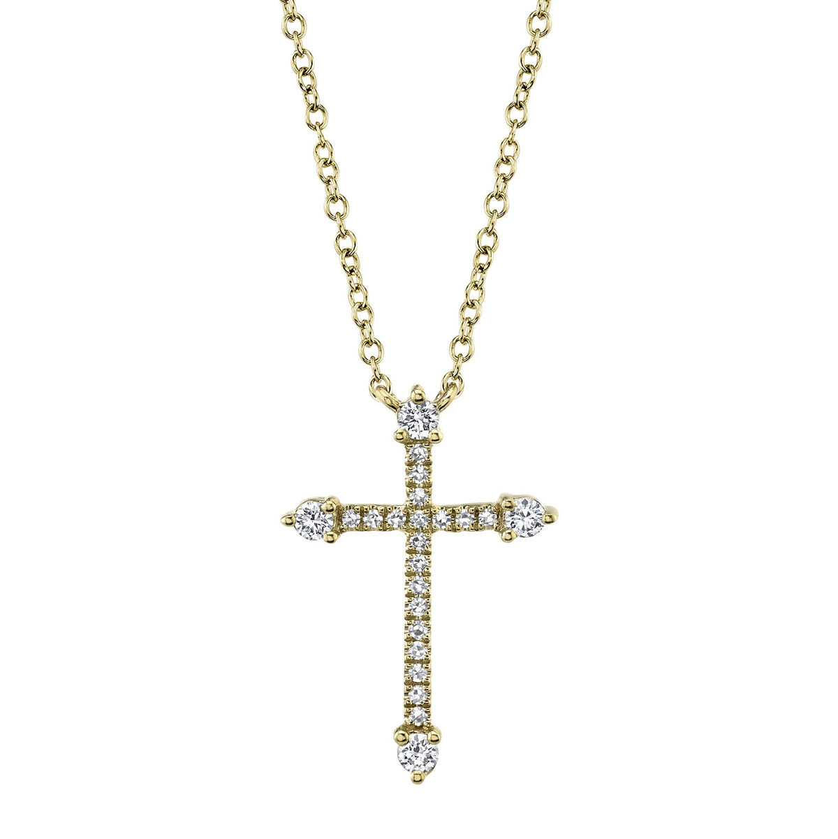 0.17CT 14K Y/G DIAMOND CROSS NECKLACE