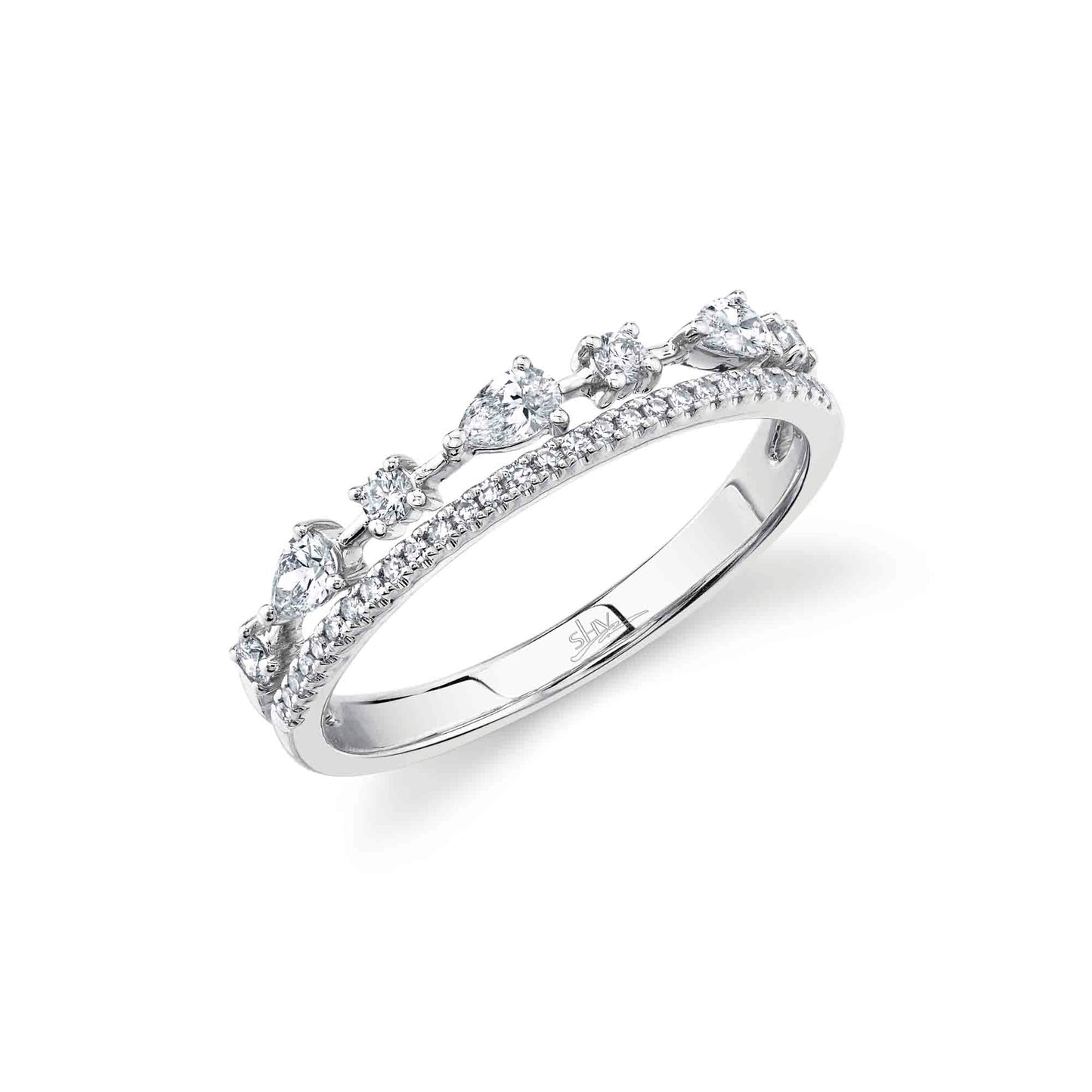 0.37CT 14K W/G DIAMOND PEAR RING