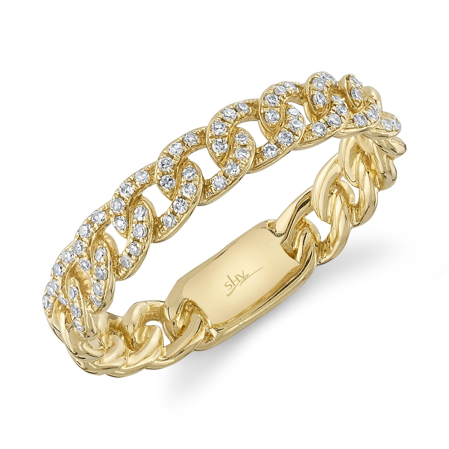 0.16CT 14K Y/G DIAMOND LINK RING SZ 6