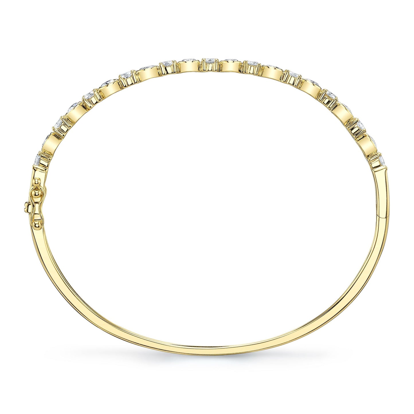 1.88CT 14K Y/G DIAMOND BEZEL BANGLE