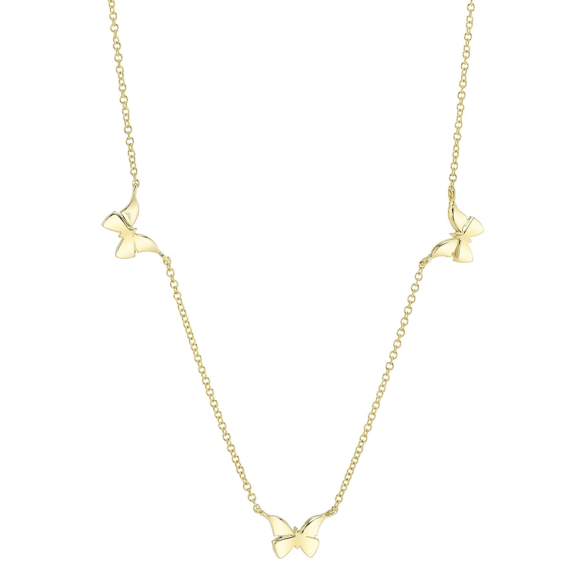 0.23CT 14K Y/G DIAMOND BUTTERFLY NECKLACE