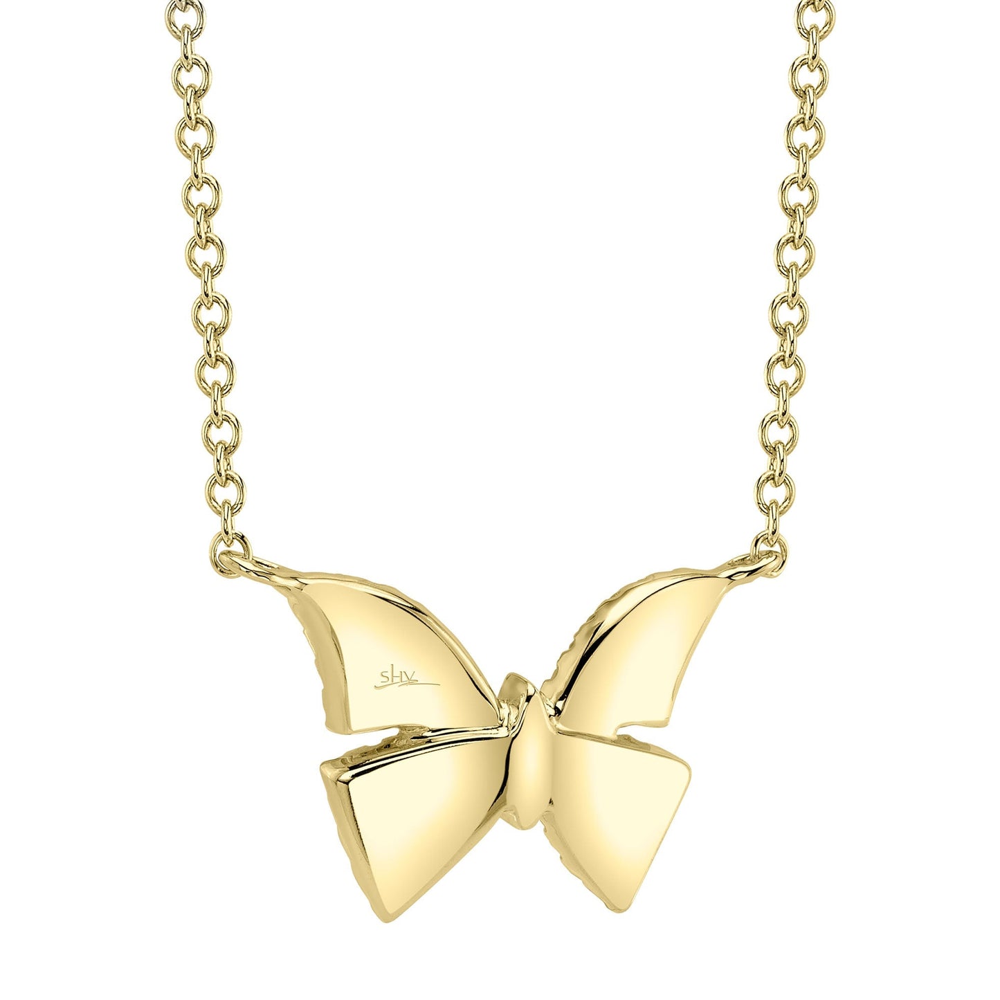 0.15CT 14K Y/G DIAMOND BUTTERFLY NECKLACE