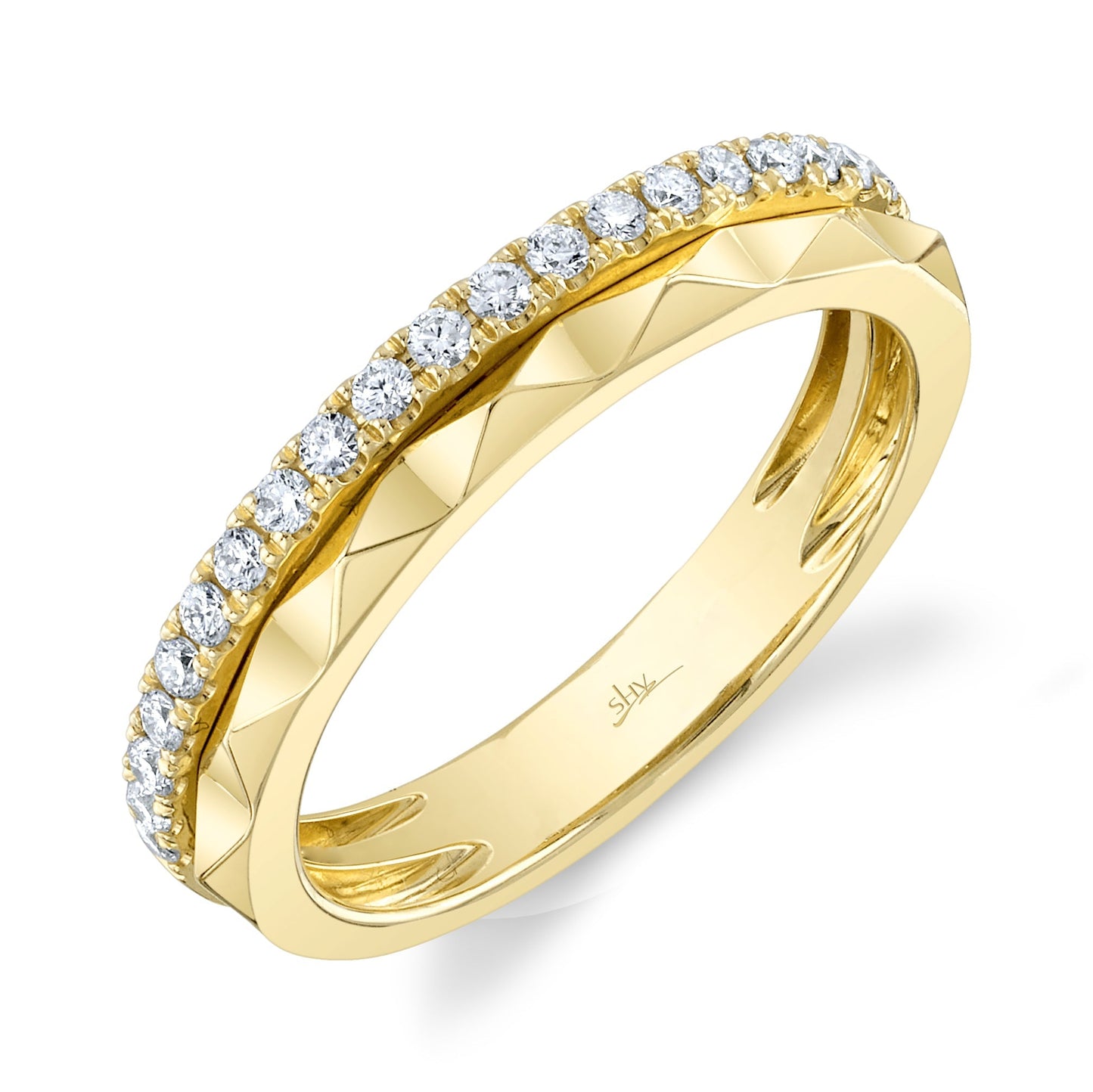 0.26CT 14K Y/G DIAMOND LADY'S BAND SZ 6