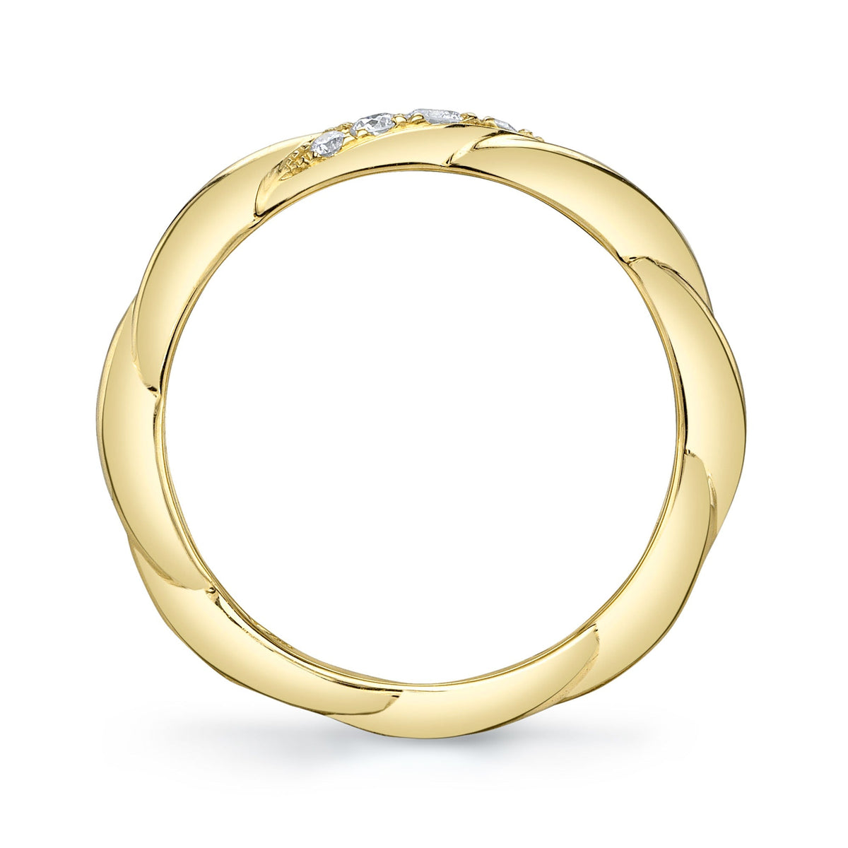 0.12CT 14K Y/G DIAMOND TWISTED BAND