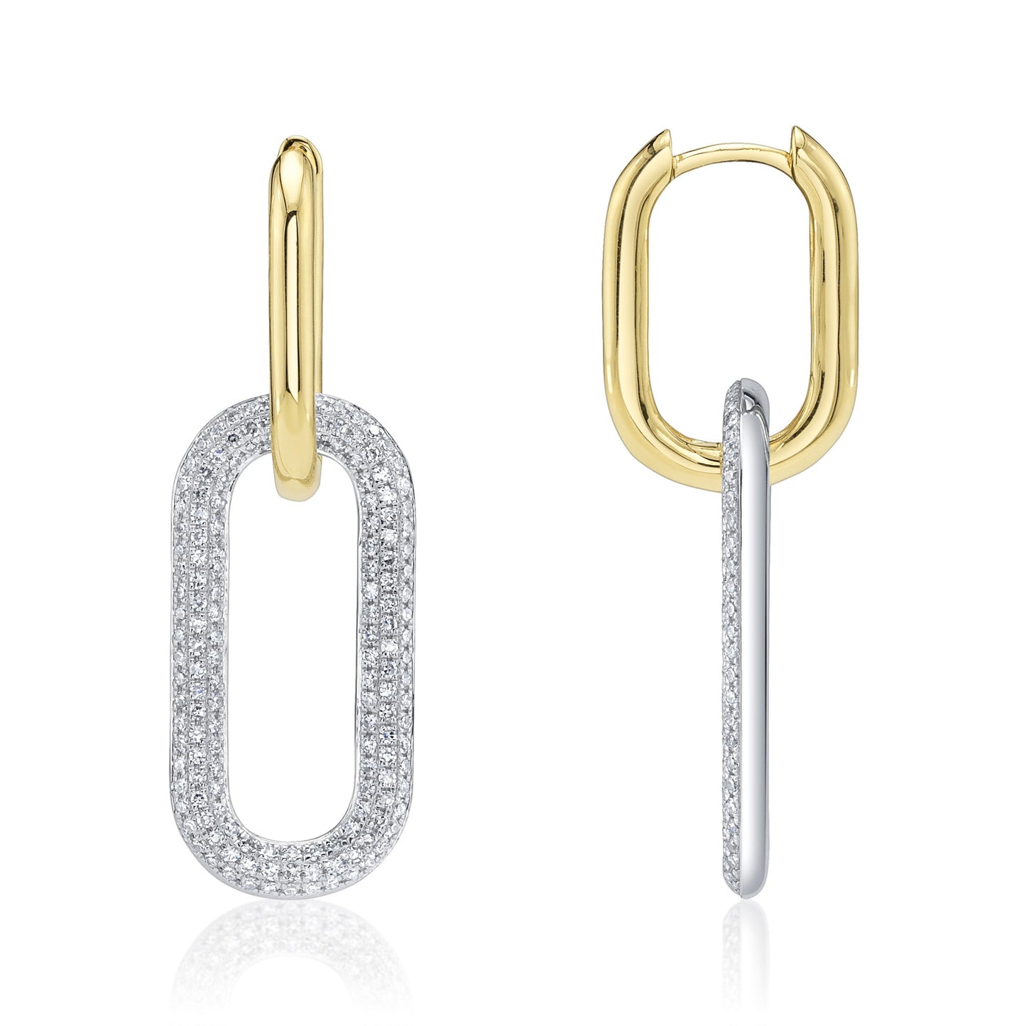 0.71CT 14K2T Y/W DIAMOND PAVE EARRING