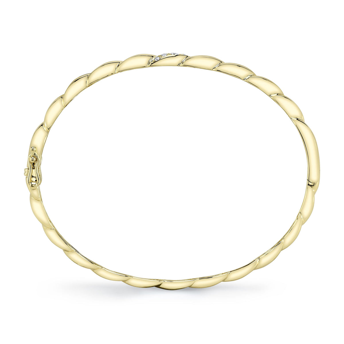 0.13CT 14K Y/G DIAMOND TWISTED BANGLE