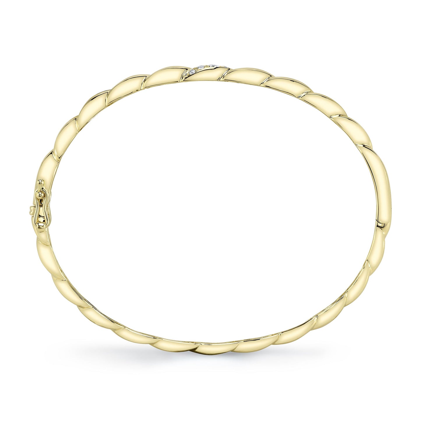 0.13CT 14K Y/G DIAMOND TWISTED BANGLE