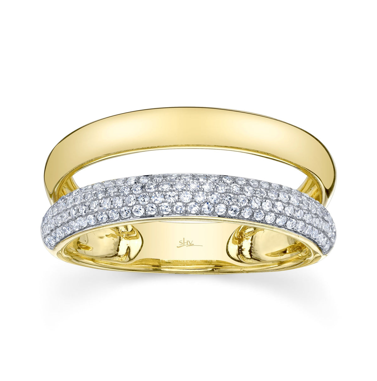 0.32CT 14K Y/G DIAMOND PAVE RING