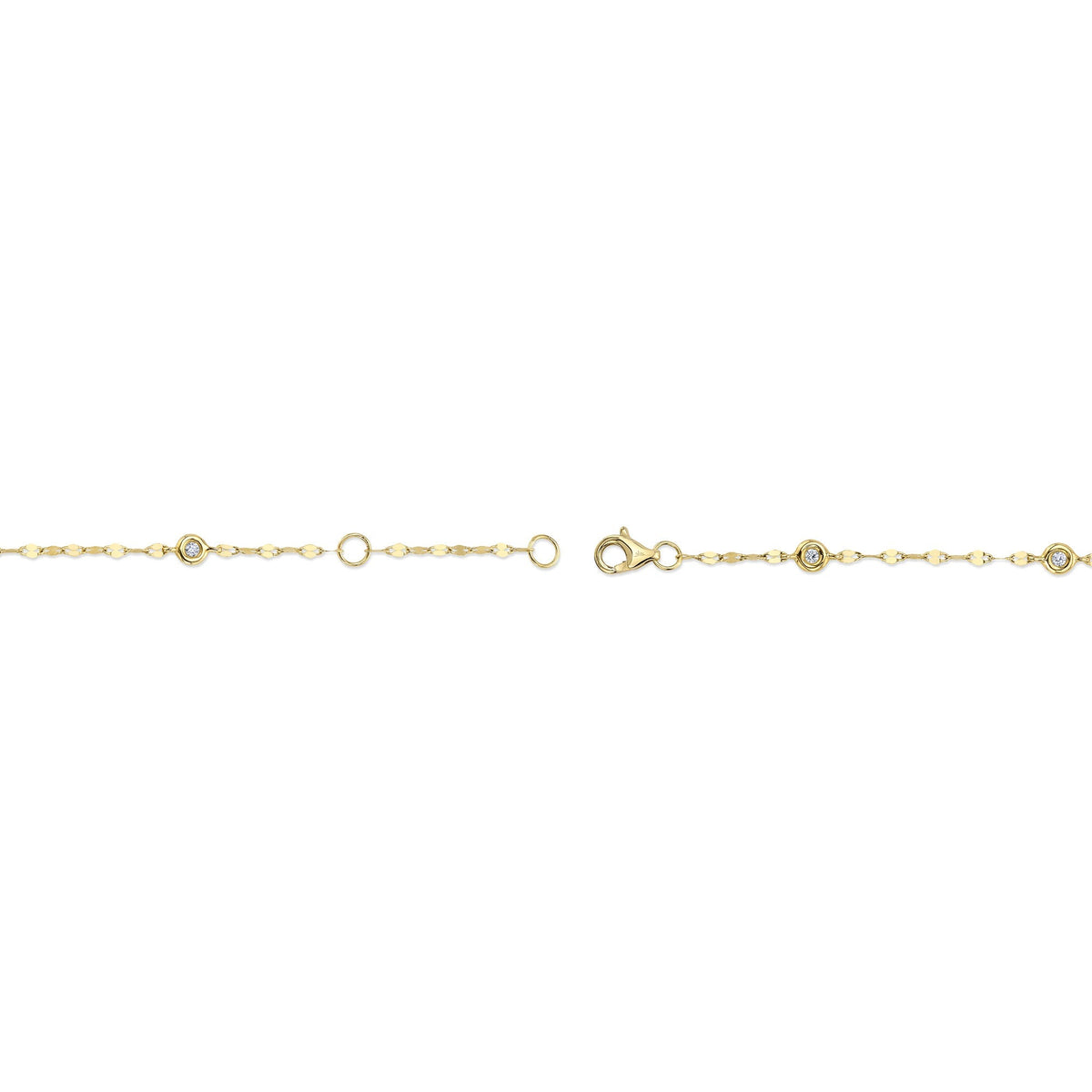 0.10CT 14K Y/G 7" DIAMONDS BY THE YARD SPARKLE CHAIN BRACELET