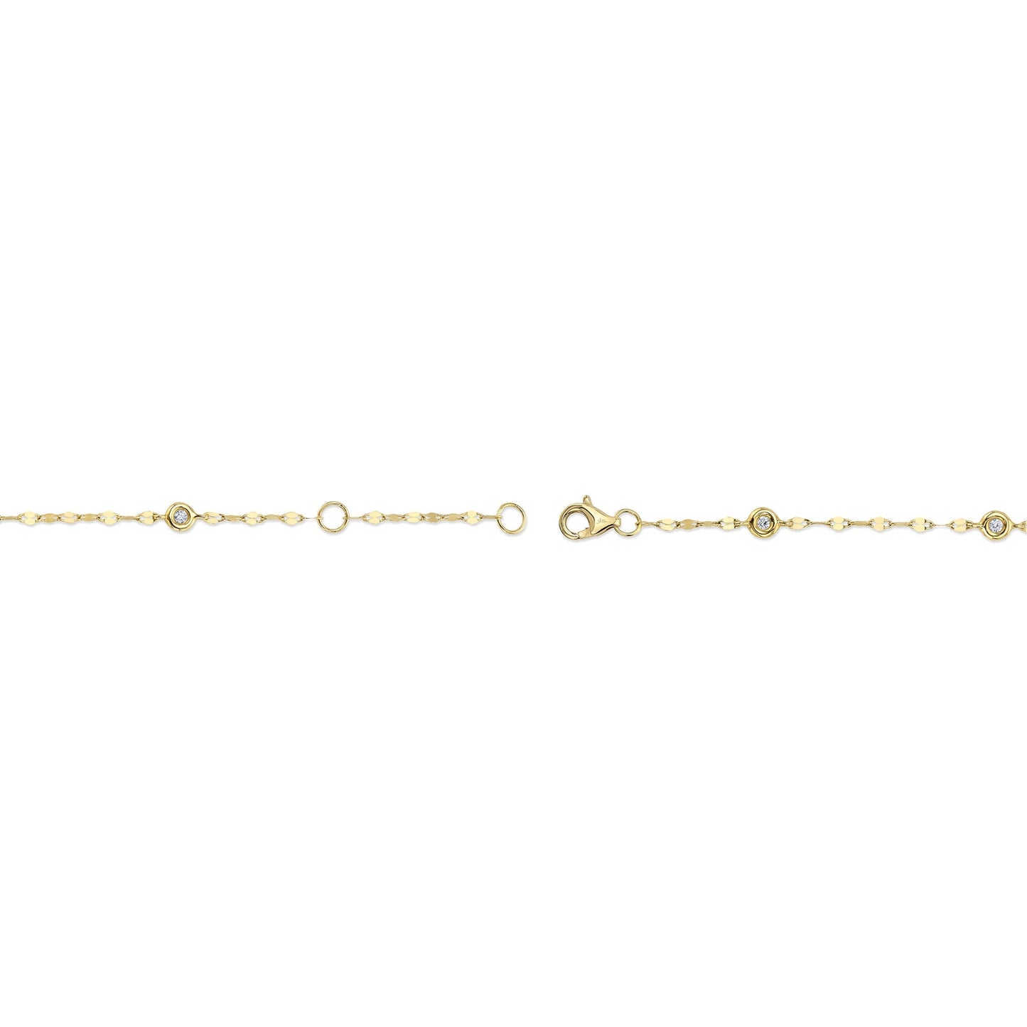 0.10CT 14K Y/G 7" DIAMONDS BY THE YARD SPARKLE CHAIN BRACELET