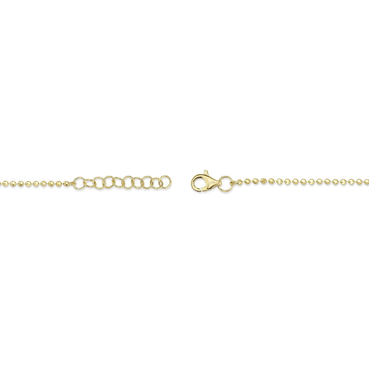 0.15CT 14K Y/G DIAMOND BEZEL FACETED BALL CHAIN BRACELET