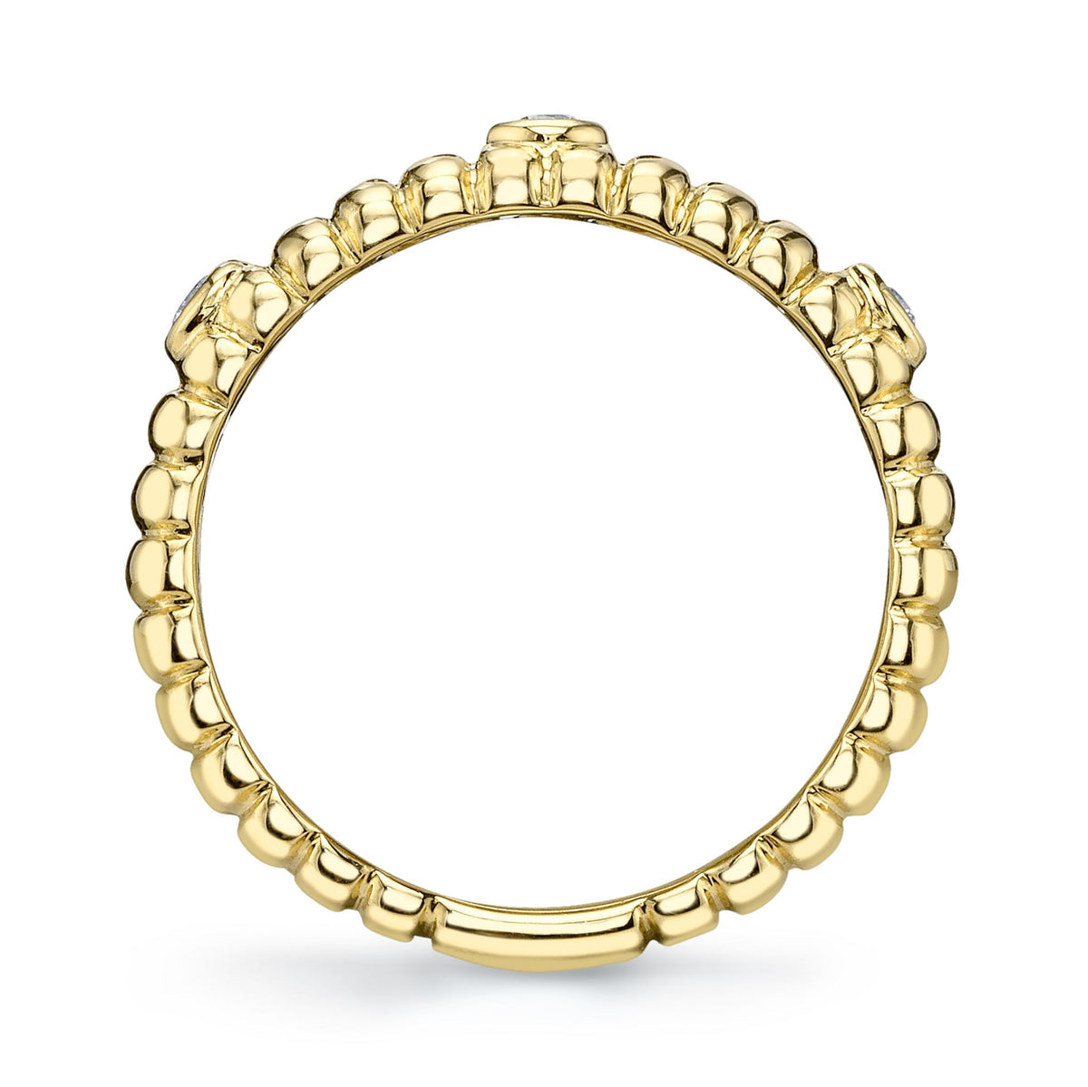 0.08CT 14K Y/G DIAMOND BEZEL RIBBED BAND