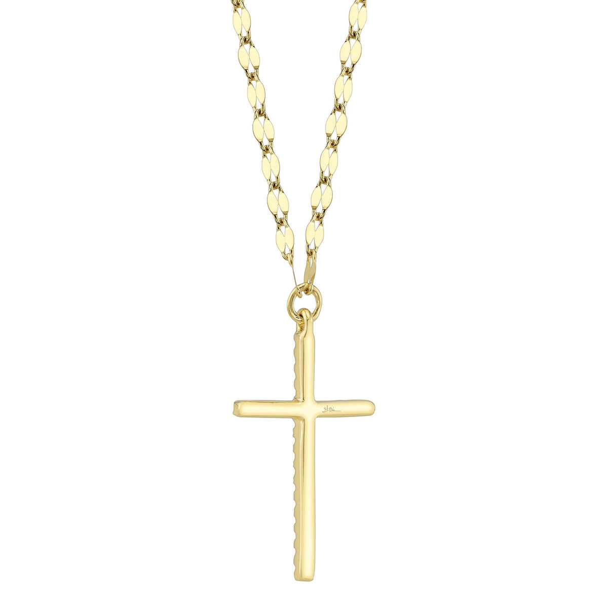 0.06CT 14K Y/G DIAMOND CROSS SPARKLE CHAIN NECKLACE