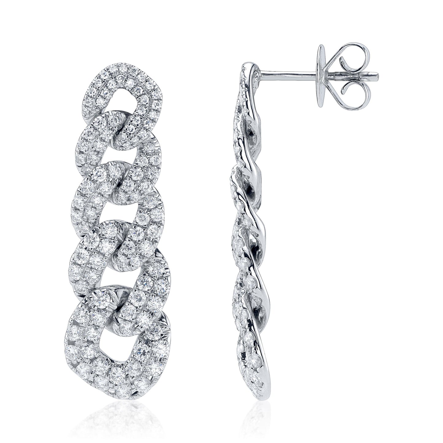 1.62CT 14K W/G DIAMOND LINK EARRING