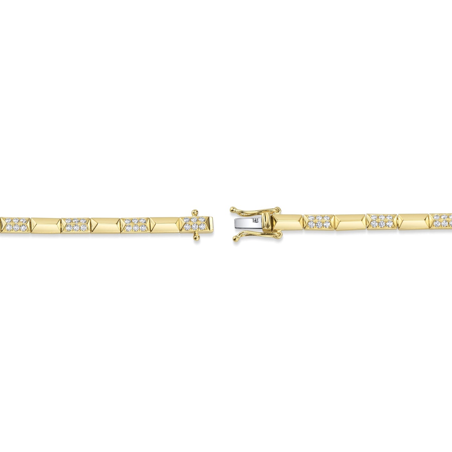 0.90CT 14K Y/G DIAMOND GEO CUT BRACELET