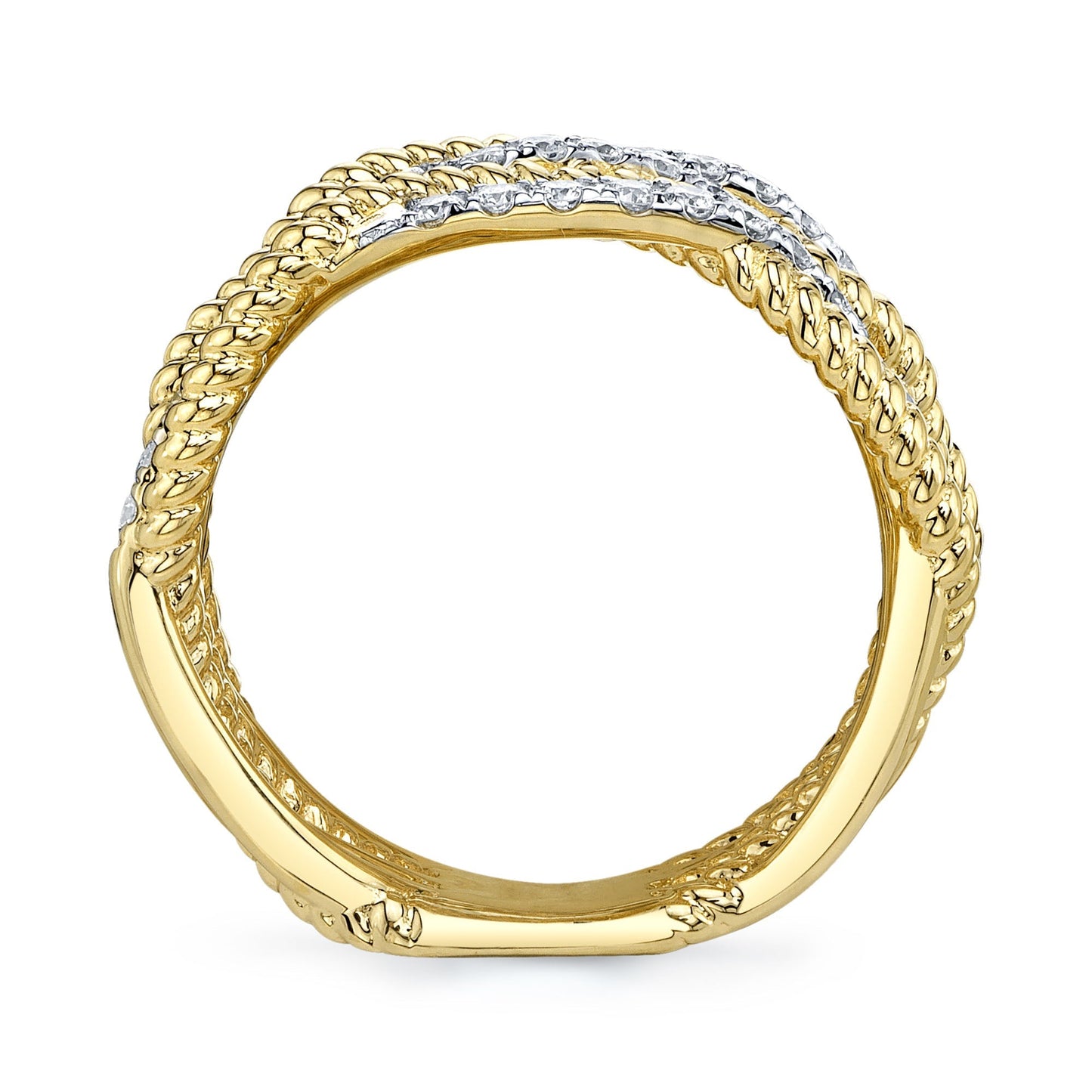 0.62CT 14K Y/G DIAMOND TWISTED RING