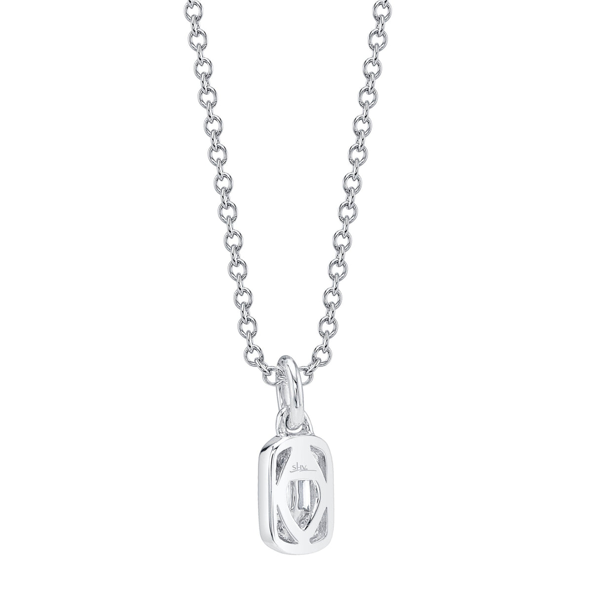 0.07CT 14K W/G DIAMOND BAGUETTE NECKLACE