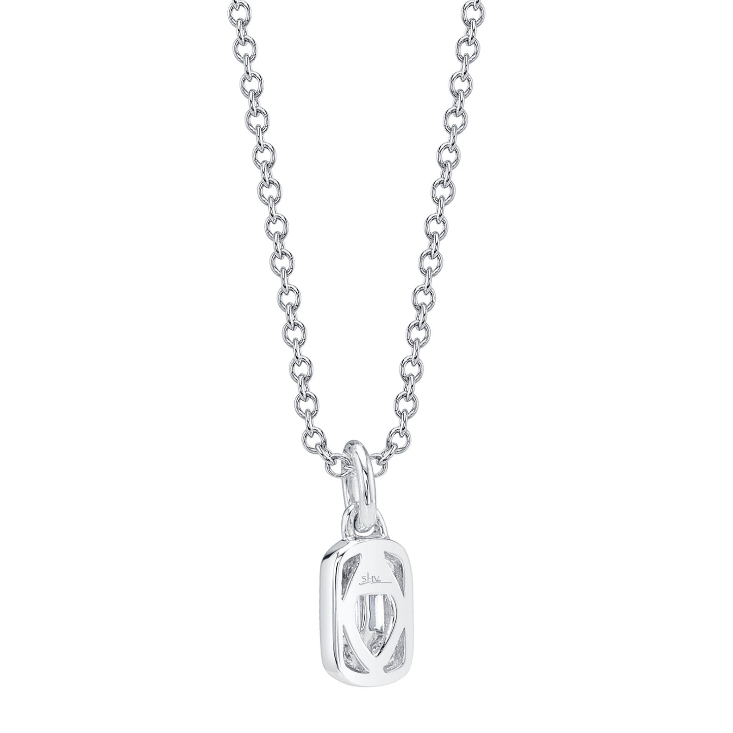0.07CT 14K W/G DIAMOND BAGUETTE NECKLACE
