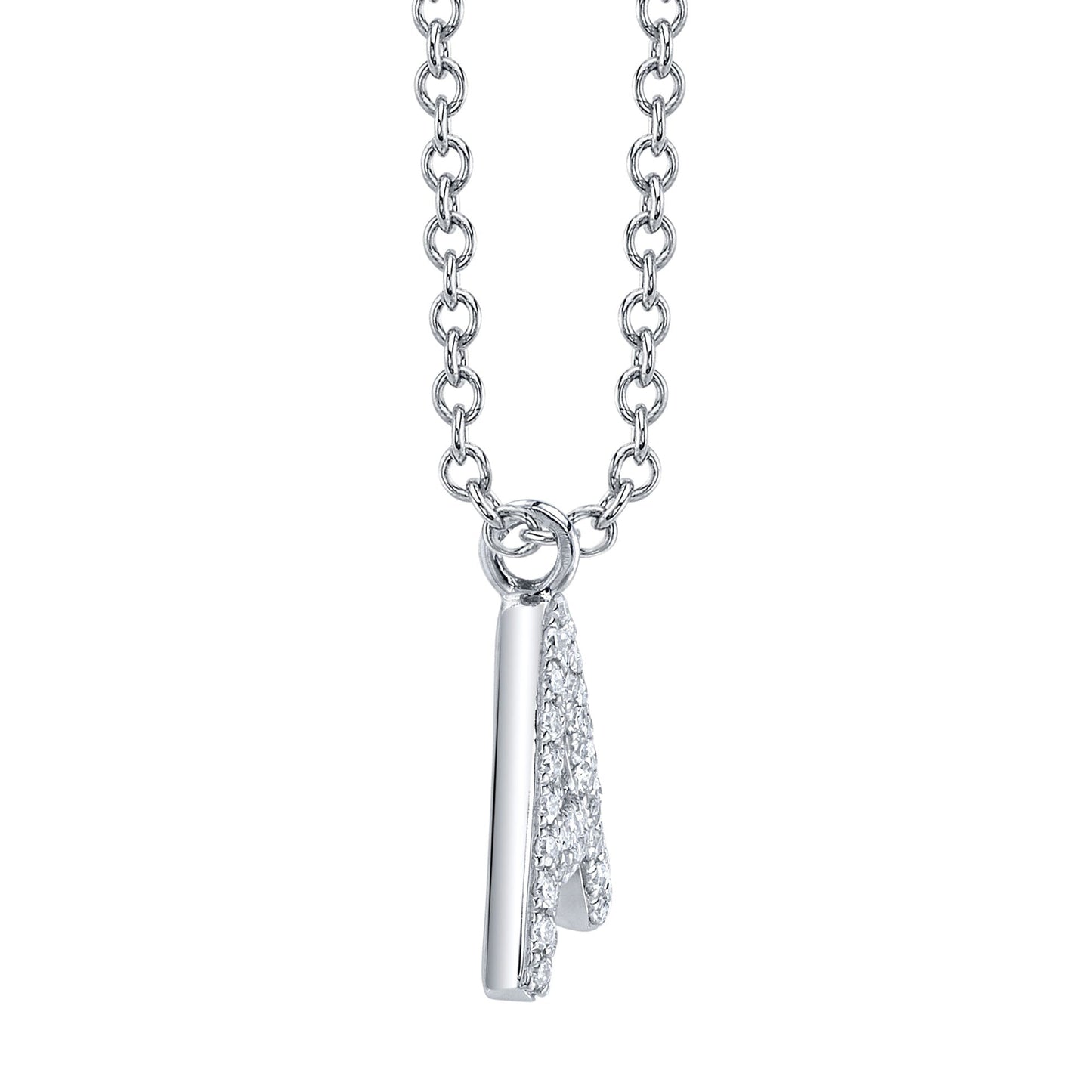 0.09CT 14K W/G DIAMOND PAVE NECKLACE - INITIAL A