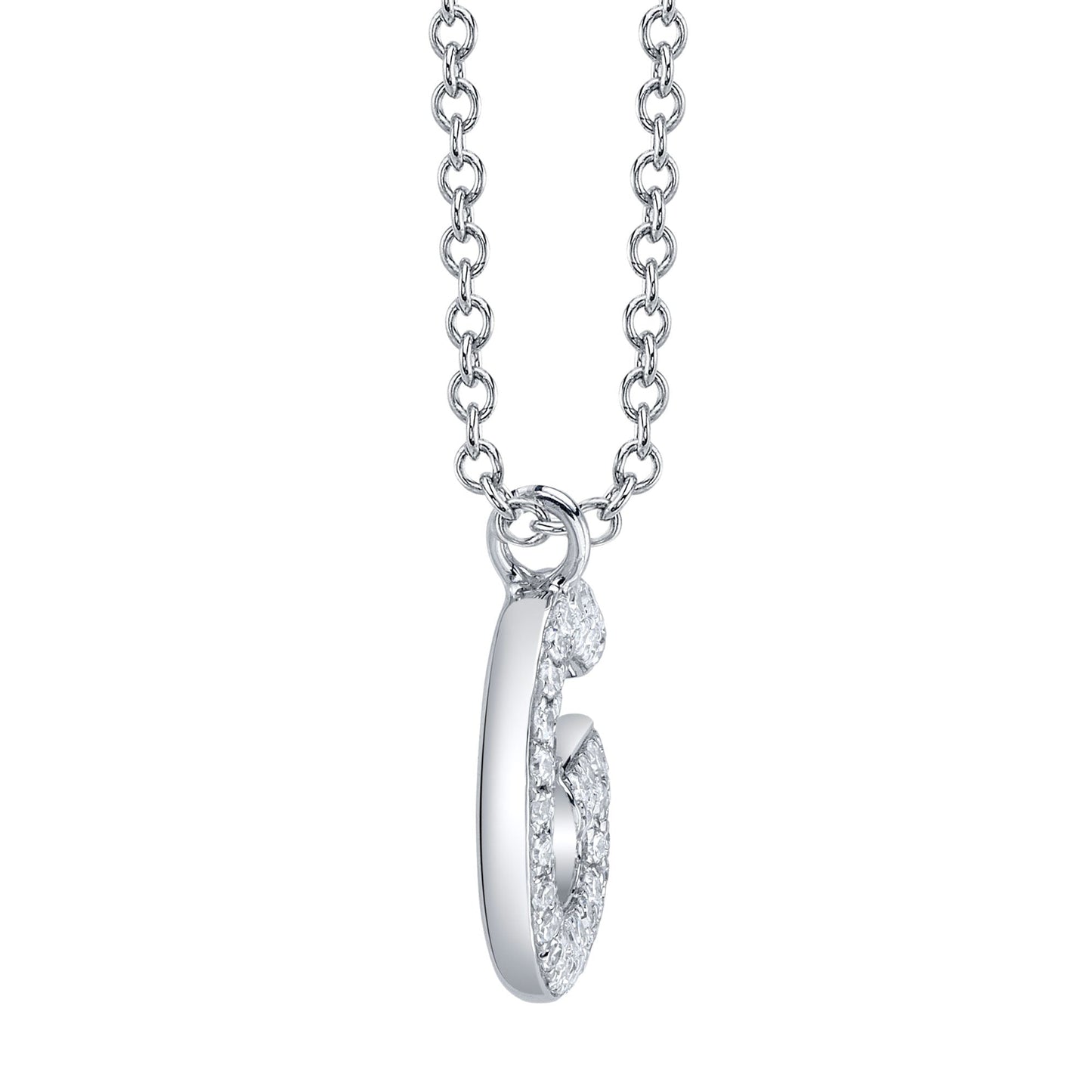 0.10CT 14K W/G DIAMOND PAVE NECKLACE - INITIAL G