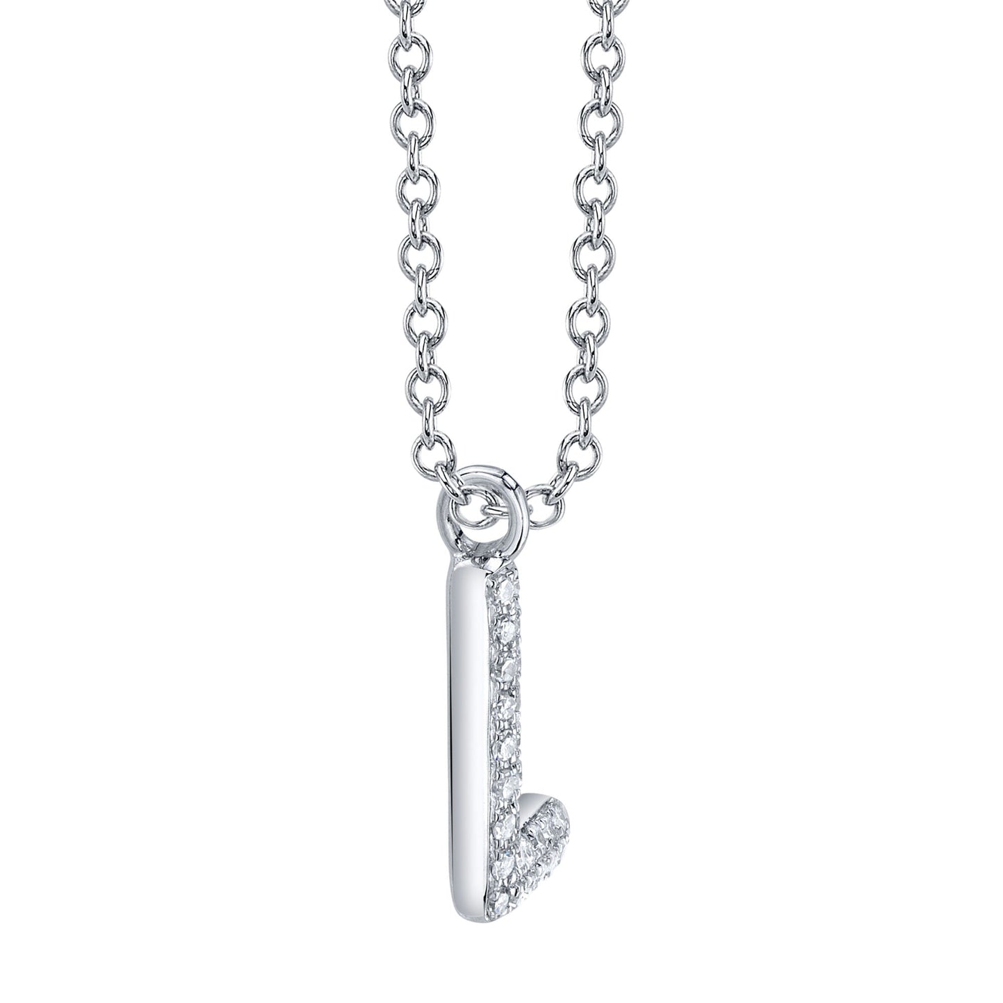 0.05CT 14K W/G DIAMOND PAVE NECKLACE - INITIAL L