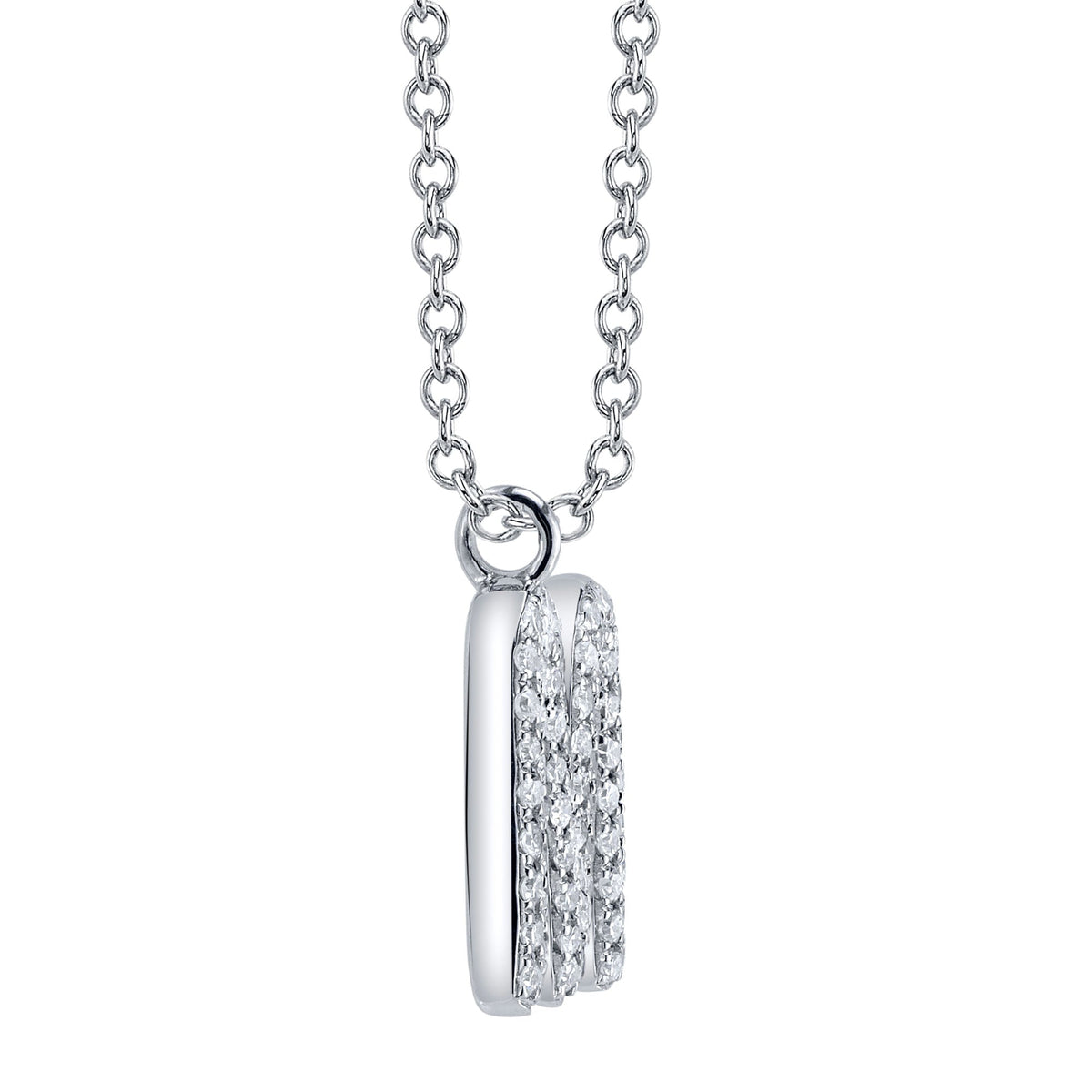 0.14CT 14K W/G DIAMOND PAVE NECKLACE - INITIAL M