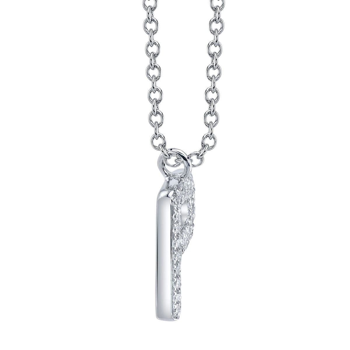 0.08CT 14K W/G DIAMOND PAVE NECKLACE - INITIAL P
