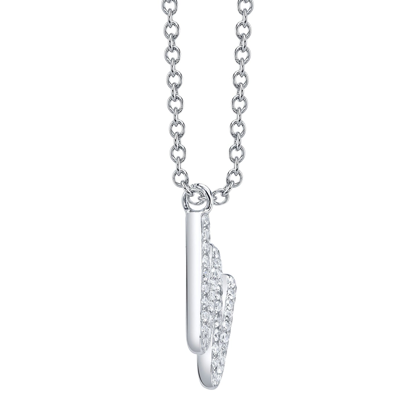 0.16CT 14K W/G DIAMOND PAVE NECKLACE - INITIAL W
