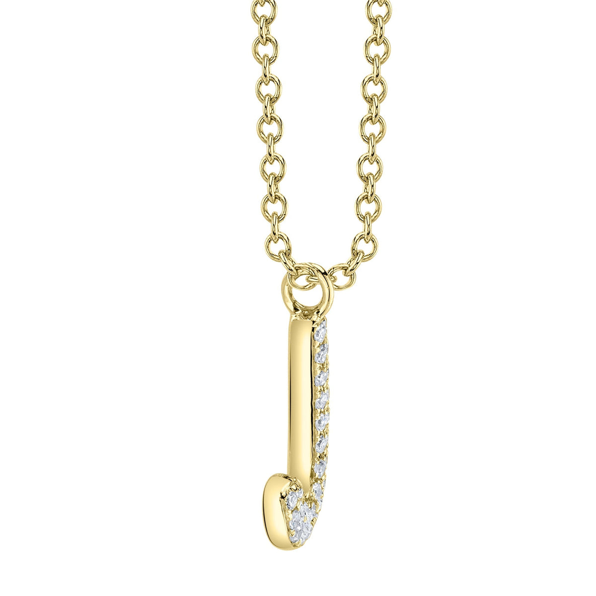 0.06CT 14K Y/G DIAMOND PAVE NECKLACE - INITIAL J