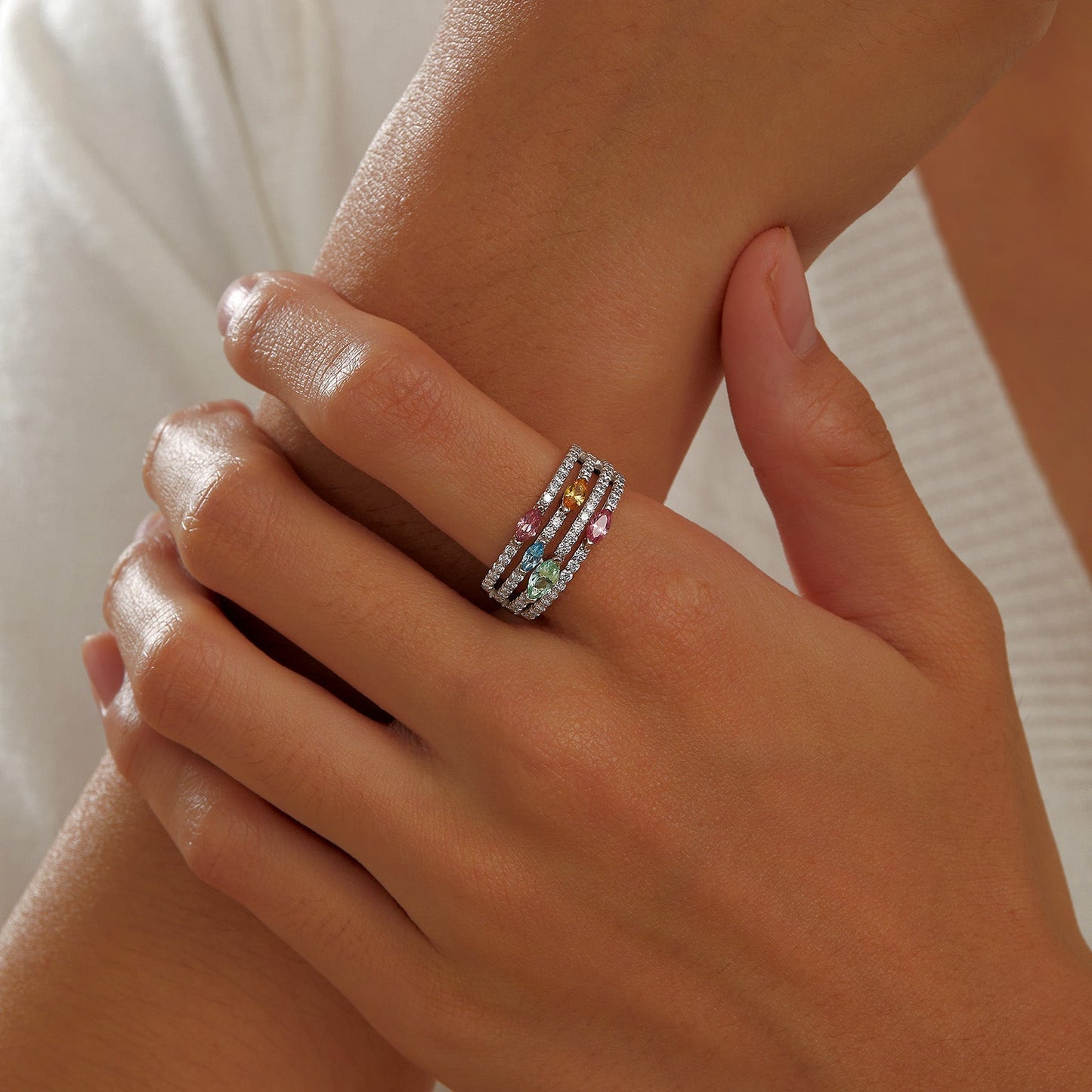 Fancy Lab-Grown Sapphire Band