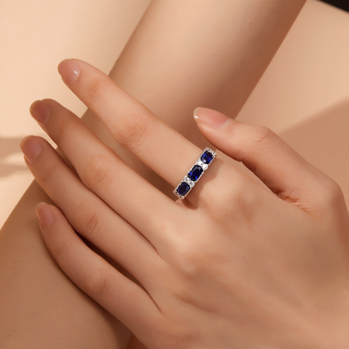 Fancy Lab-Grown Sapphire Ring