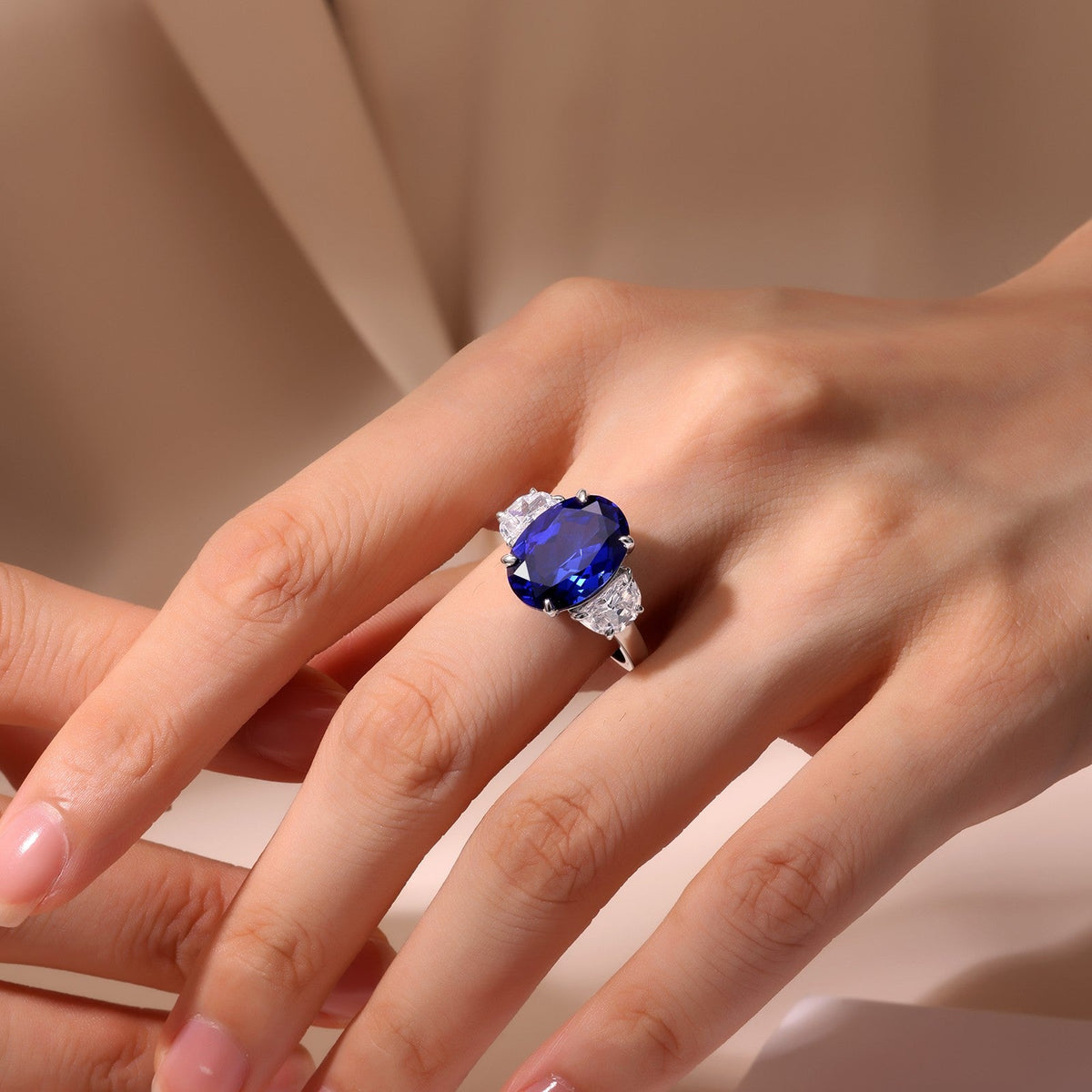 7 CTW Fancy Lab-Grown Ruby Three-Stone Ring