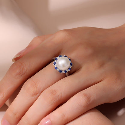 Cultured Freshwater Pearl Halo Ring