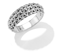 JAI Sterling Silver Latice Domed Ring