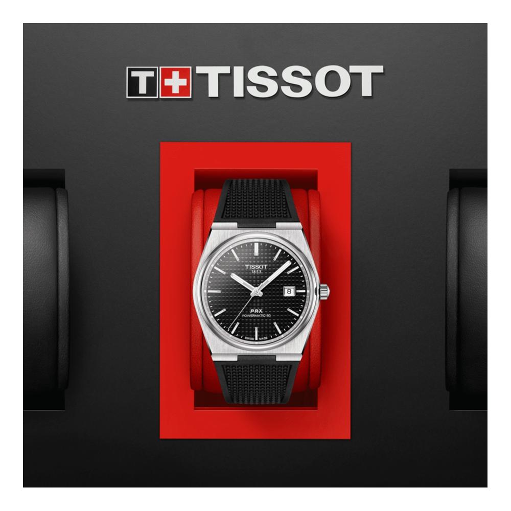 Tissot PRX Automatic Powermatic 80 40mm Black Dial on Silicon Strap Men's Watch