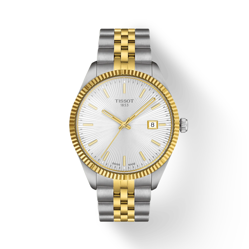 Tissot 40mm Ballade Two Tone Fluted Bezel Men's Watch